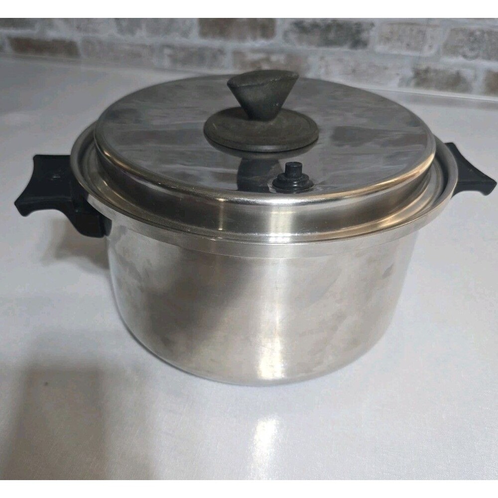 VintagenEKCO Prudential Ware Stainless Steel Stock Pot With Vent Lid **used**